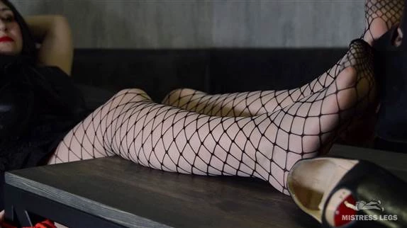 Mistress Legs in Video - Slave is worshipping Mistress legs in fishnets and high heels 2024 [FullHD] (MPEG-4/202 MB)